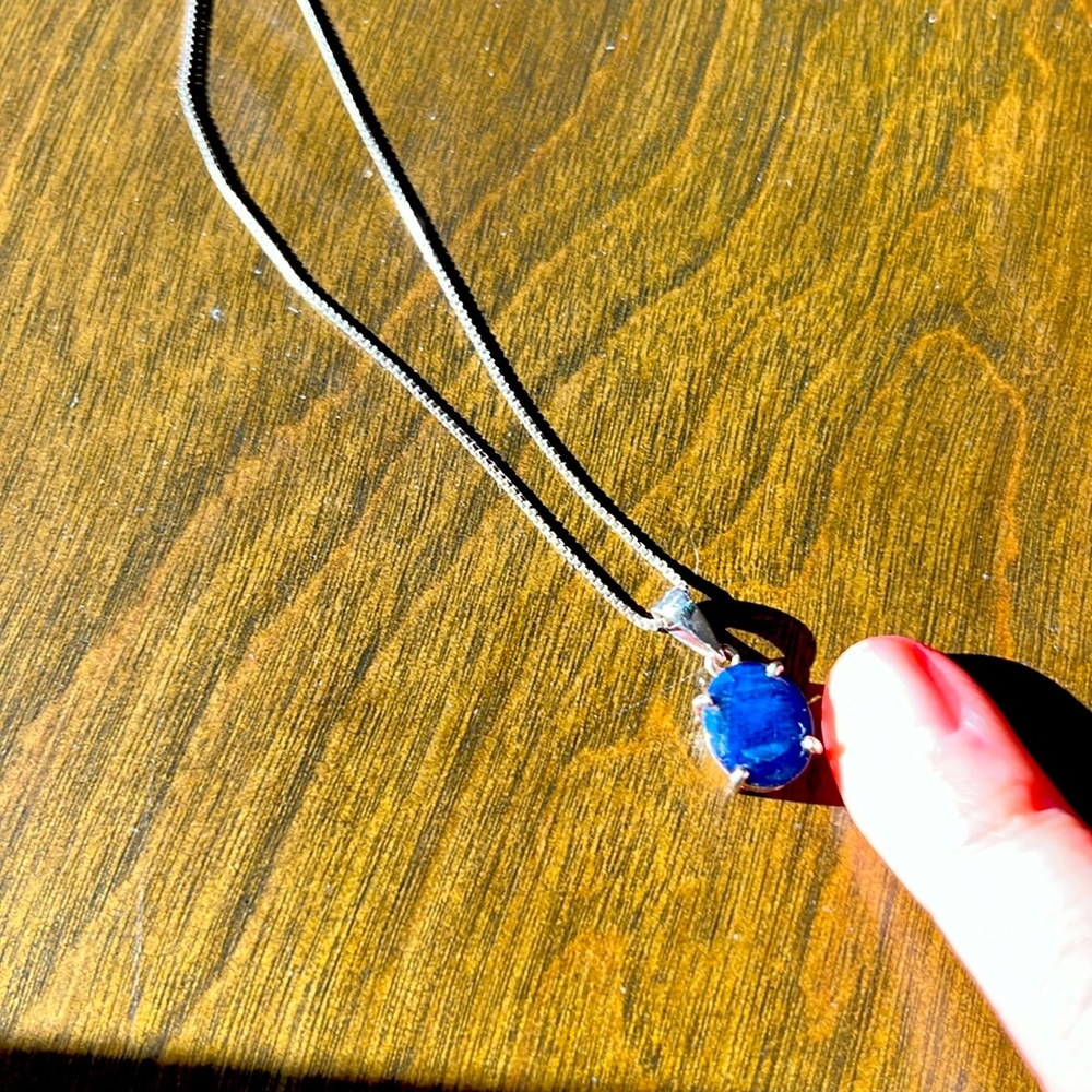 Large natural Sapphire set in Sterling Silver